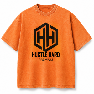 HUSTLE HARD PREMIUM 230 GSM VINTAGE-WASHED T-SHIRT